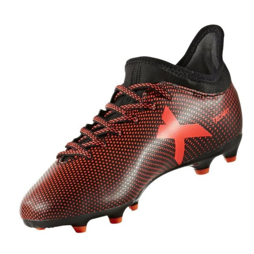 Adidas Jr. X 17.3 FG Soccer Cleats (Black / Solar Red) | LIKE NEW | Men's Size 8